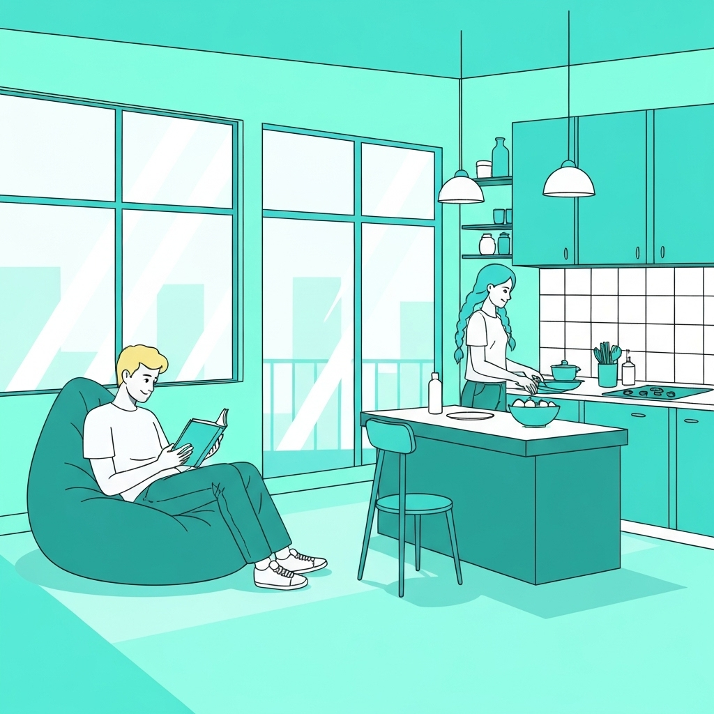 Jóvenes compartiendo apartamento
